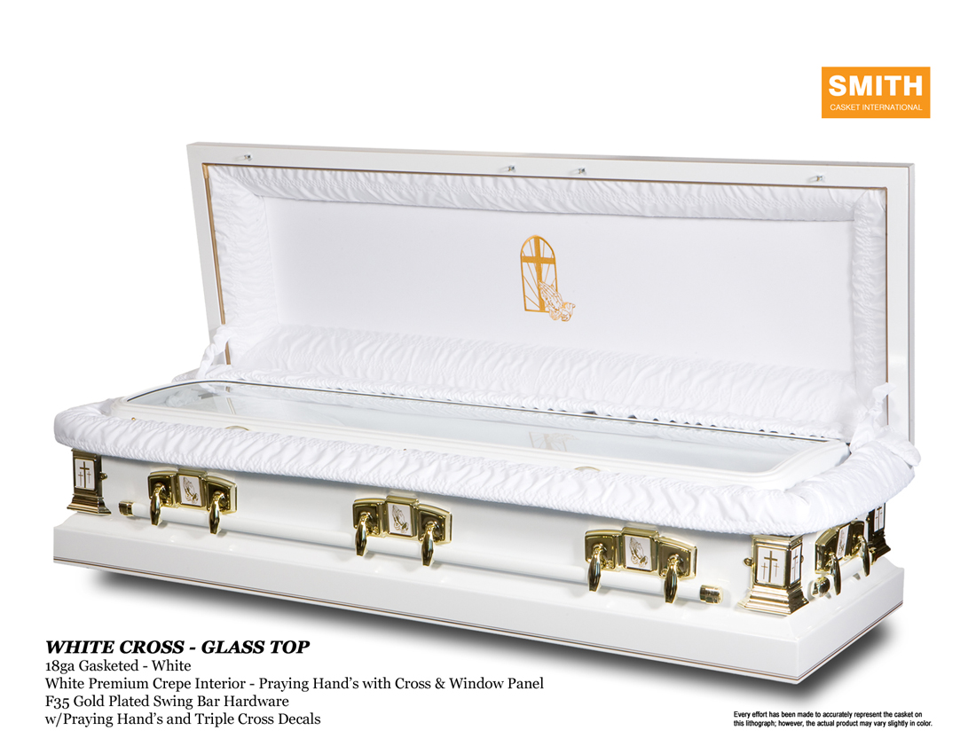 White Cross Glass Top